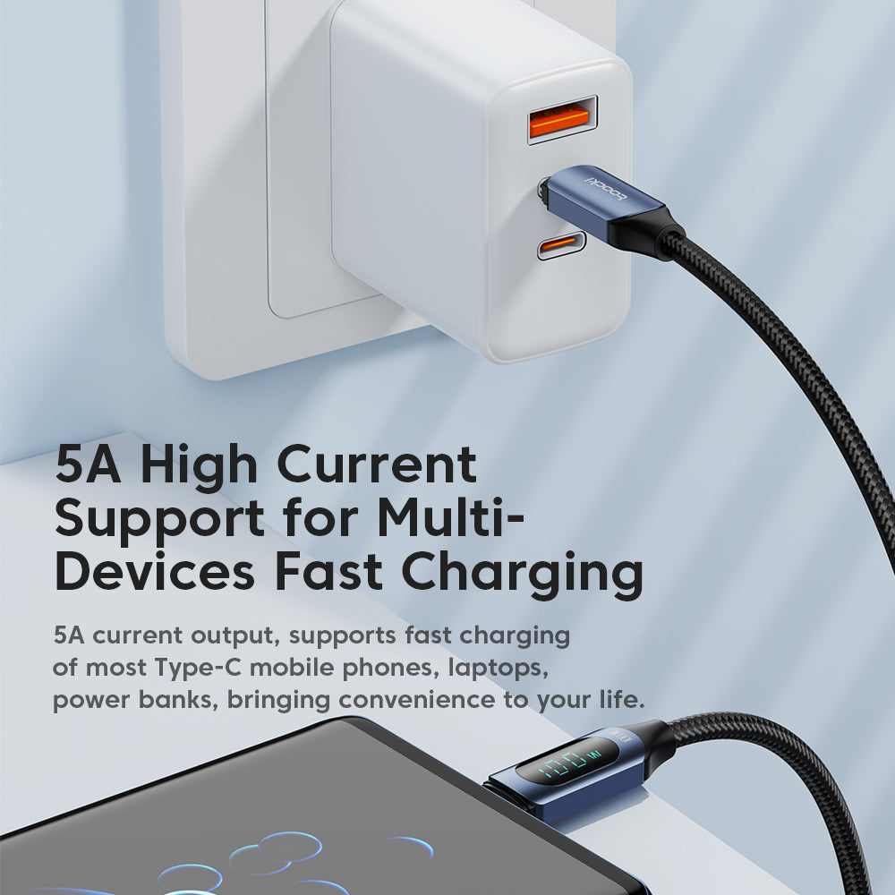 TOOCKI TQ-X03 2m Digital Display Data Cable USB-C to USB-C PD 100W Charging Cord TOOCKI TQ-X03 2m Digital Display Data Cable USB-C to USB-C PD 100W Charging Cord